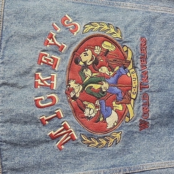 Vintage Walt Disney Mickeys Travelers Club Denim Reversible Vest-Size Large - Picture 4 of 17